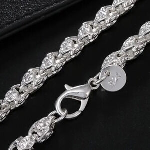 NWT 925 Sterling Silver Snake Bone Chain Necklace - Hypoallergenic, Nickel-free